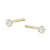 Cercei argint placati cu aur galben cu pietre 3mm DiAmanti 1CO3EG_W-DIA